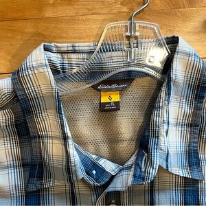 Eddie Bauer Blue Plaid Men's Shirt